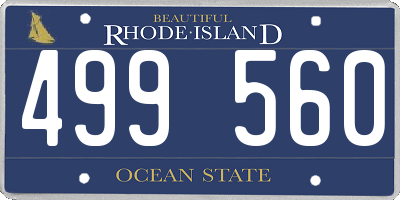 RI license plate 499560