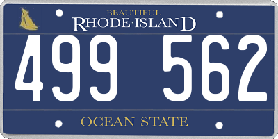 RI license plate 499562