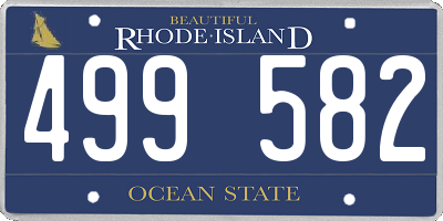 RI license plate 499582
