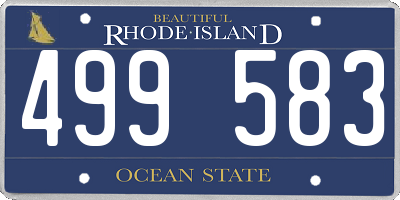 RI license plate 499583
