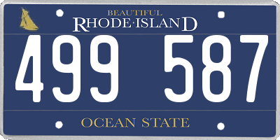 RI license plate 499587