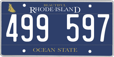 RI license plate 499597