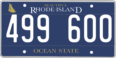 RI license plate 499600