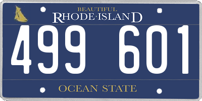 RI license plate 499601