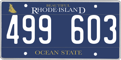RI license plate 499603