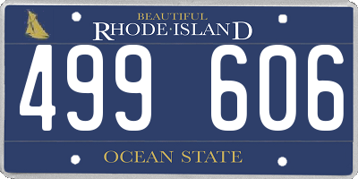 RI license plate 499606