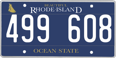 RI license plate 499608