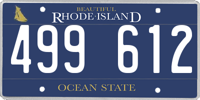 RI license plate 499612