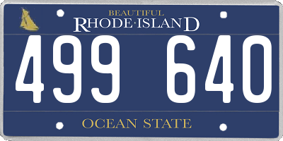 RI license plate 499640
