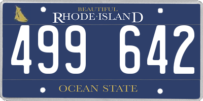 RI license plate 499642