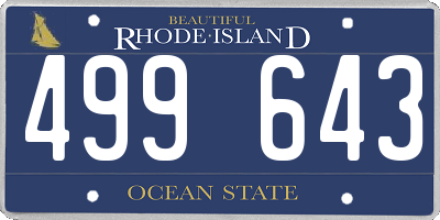 RI license plate 499643