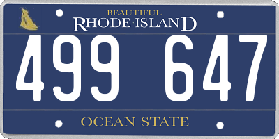 RI license plate 499647