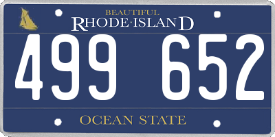 RI license plate 499652