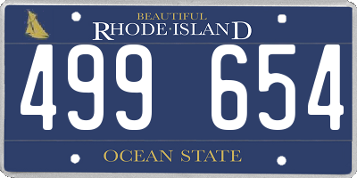 RI license plate 499654