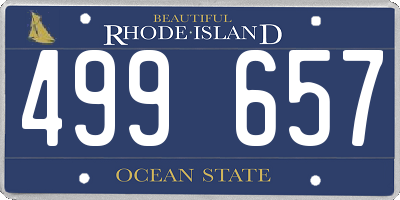 RI license plate 499657