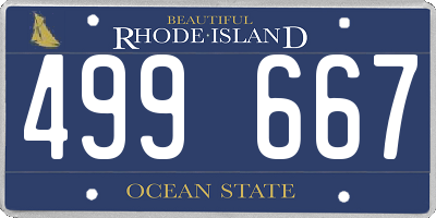 RI license plate 499667