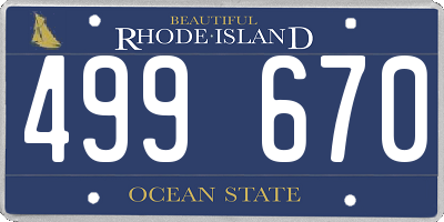 RI license plate 499670
