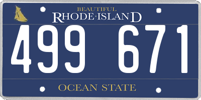 RI license plate 499671