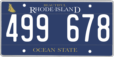 RI license plate 499678
