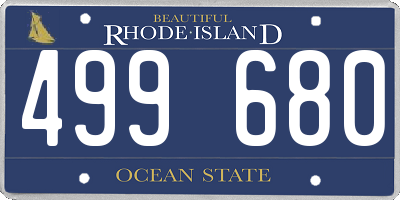 RI license plate 499680