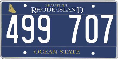 RI license plate 499707