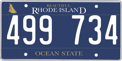 RI license plate 499734