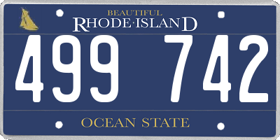 RI license plate 499742