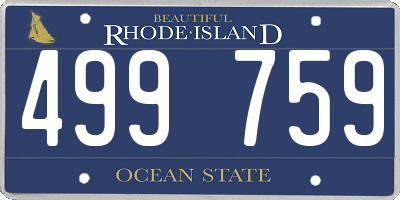 RI license plate 499759