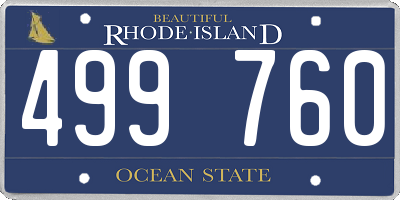 RI license plate 499760