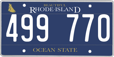 RI license plate 499770