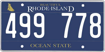 RI license plate 499778