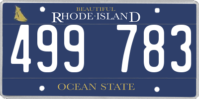 RI license plate 499783