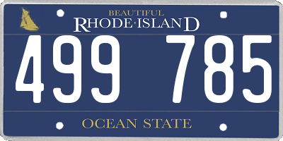 RI license plate 499785
