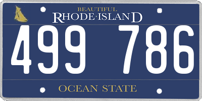 RI license plate 499786