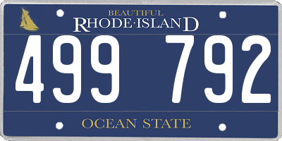 RI license plate 499792