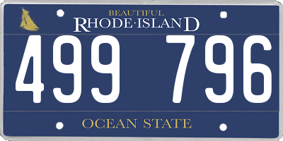 RI license plate 499796