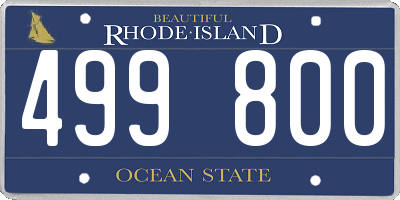 RI license plate 499800