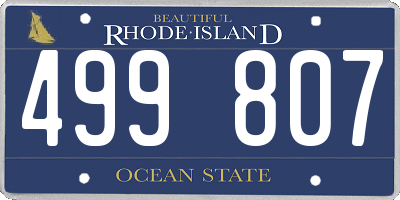 RI license plate 499807