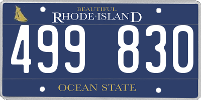 RI license plate 499830