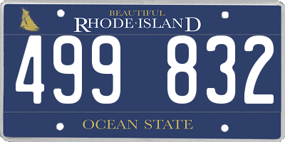 RI license plate 499832