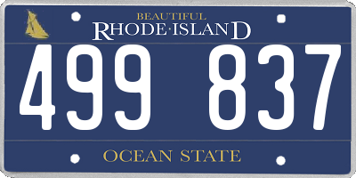 RI license plate 499837
