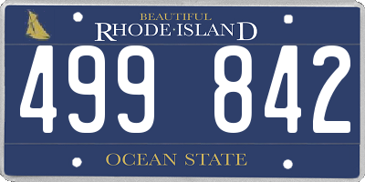 RI license plate 499842