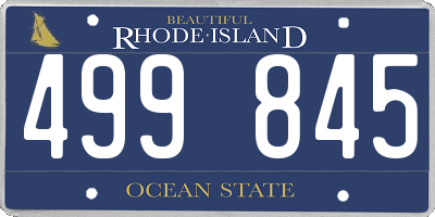 RI license plate 499845
