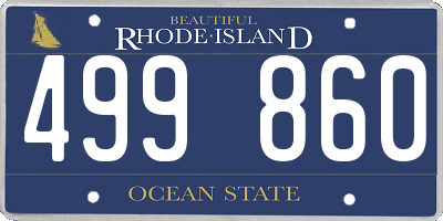 RI license plate 499860