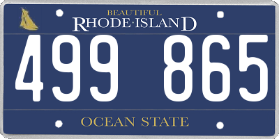 RI license plate 499865