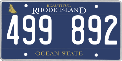 RI license plate 499892