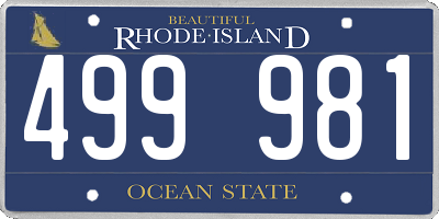 RI license plate 499981