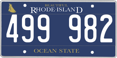 RI license plate 499982