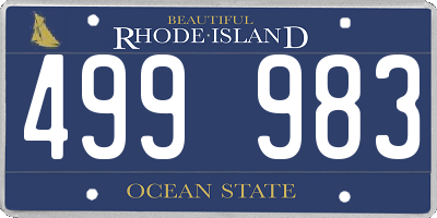RI license plate 499983