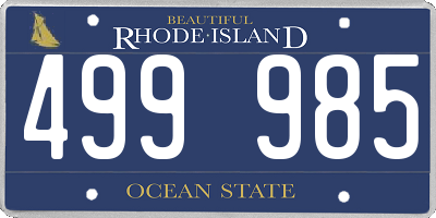RI license plate 499985